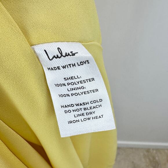 Lulus Summer Invite Yellow Tie-Strap Tiered Midi Dress Party Cocktail Small NWT - Picture 7 of 11